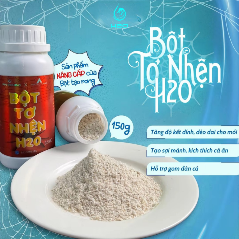 Bột Tơ Nhện H20 Chuyên Dùng Làm Kết Dính Mồi Câu Cá